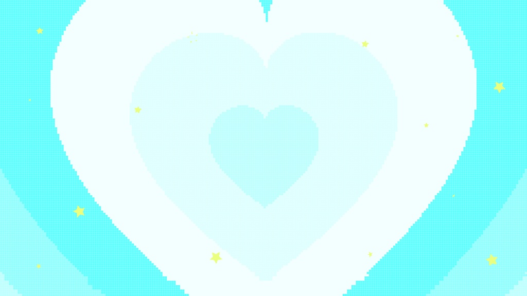 【動く背景】レトロ可愛い❤️8bitなハートとキラキラの星のアニメーション(10秒ループ)