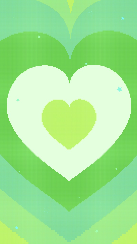 【ループ背景|配信・動画】レトロかわいい8bitなハートとキラキラの星アニメーション(10秒ループ)縦横5カラー