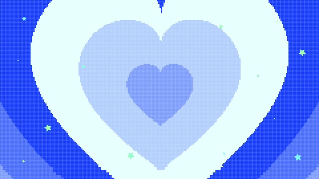 【動く背景】レトロ可愛い❤️8bitなハートとキラキラの星のアニメーション(10秒ループ)