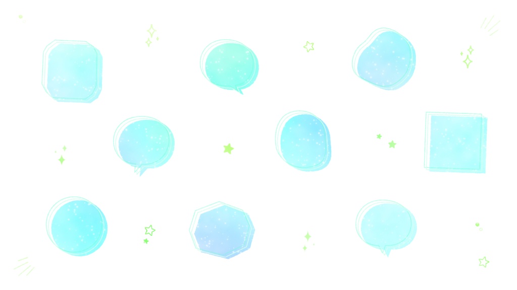 【吹き出し素材】銀河模様のカワイイ吹き出し3カラー背景透過PNG