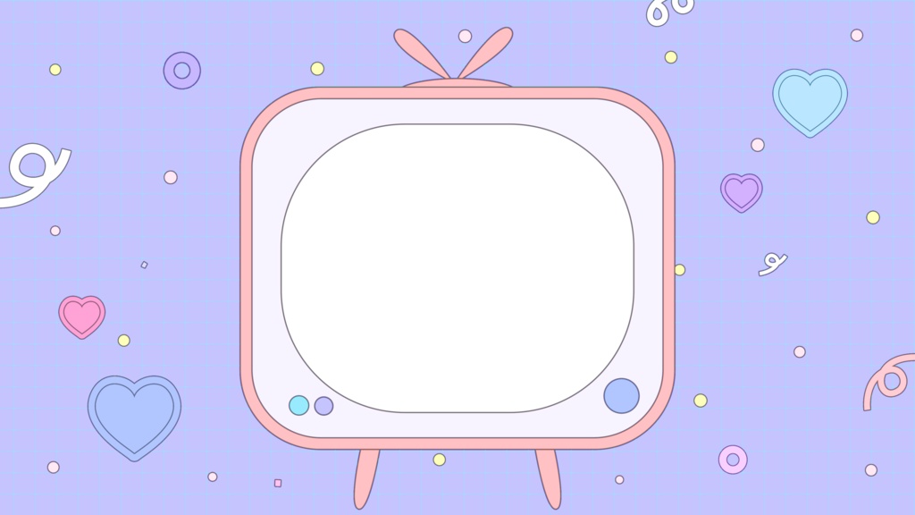 【フレーム素材】レトロkawaii❤️テレビ型フレーム透過PNG画像素材📺