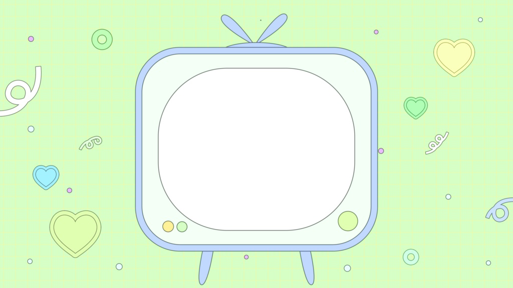 【フレーム素材】レトロkawaii❤️テレビ型フレーム透過PNG画像素材📺