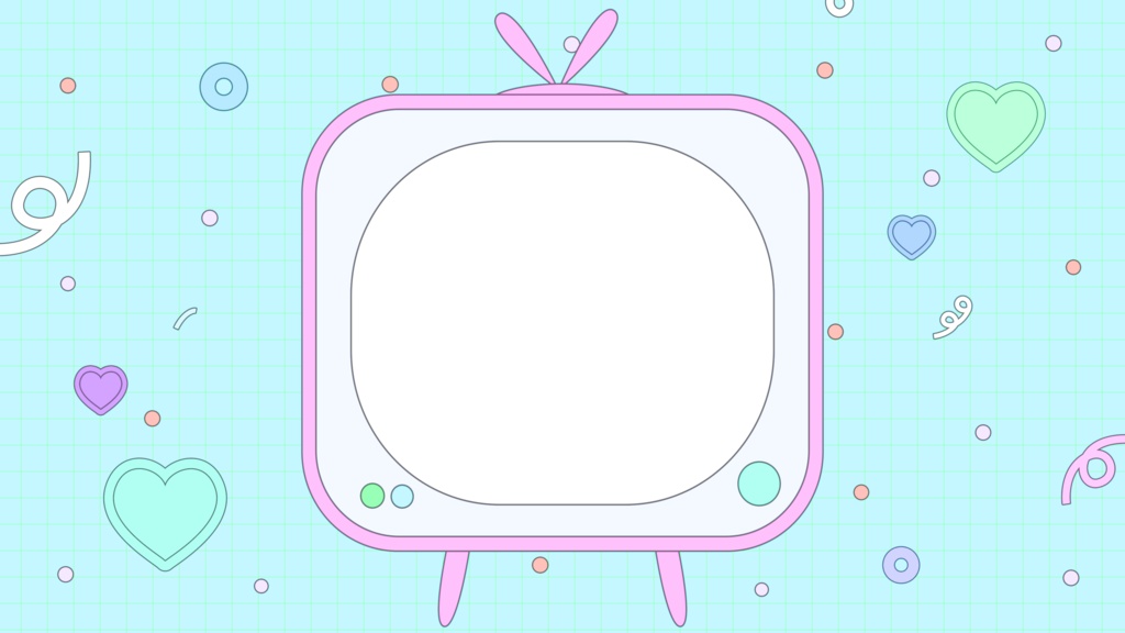 【フレーム素材】レトロkawaii❤️テレビ型フレーム透過PNG画像素材📺