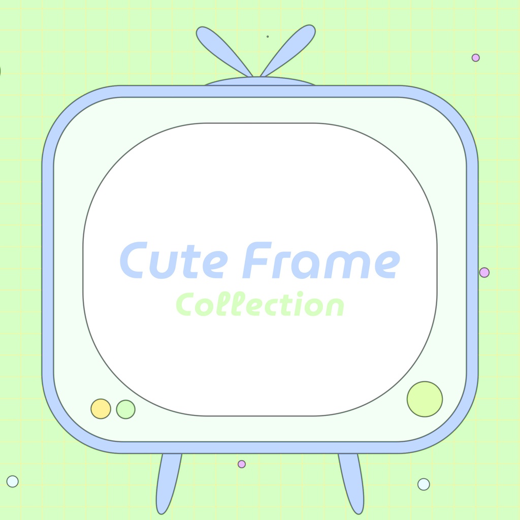 【フレーム素材】レトロkawaii❤️テレビ型フレーム透過PNG画像素材📺
