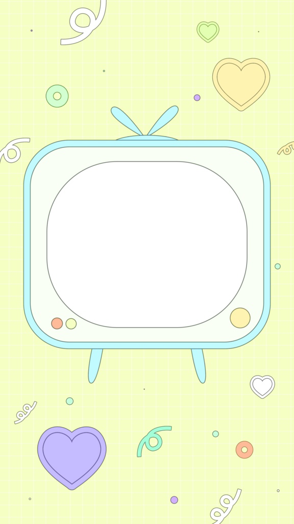 【フレーム素材】レトロkawaii❤️テレビ型フレーム透過PNG画像素材📺
