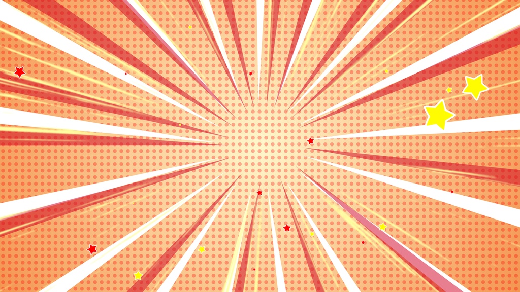 【背景素材】アメコミ風カラフルPOPな集中線背景画像✨