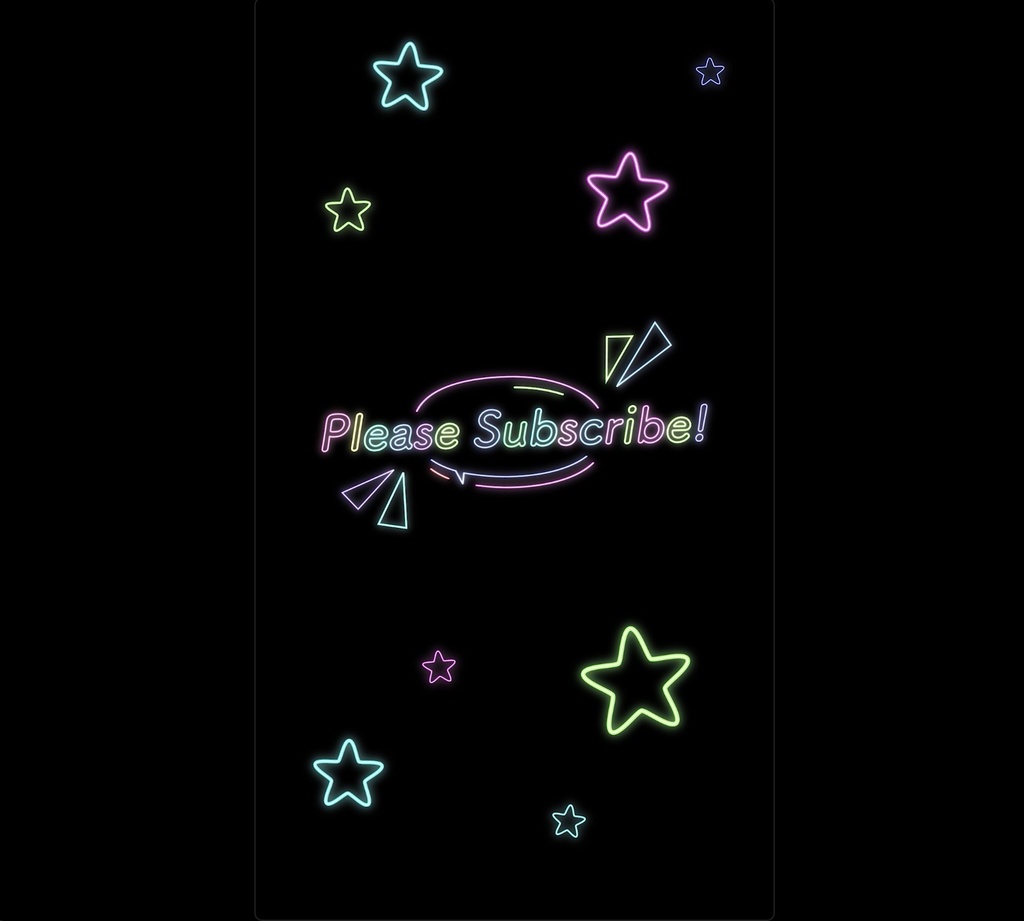 【配信素材4種】動画のエンドカードにピッタリ✨ネオン背景アニメーション(Subsvribe!、Thank you ! )