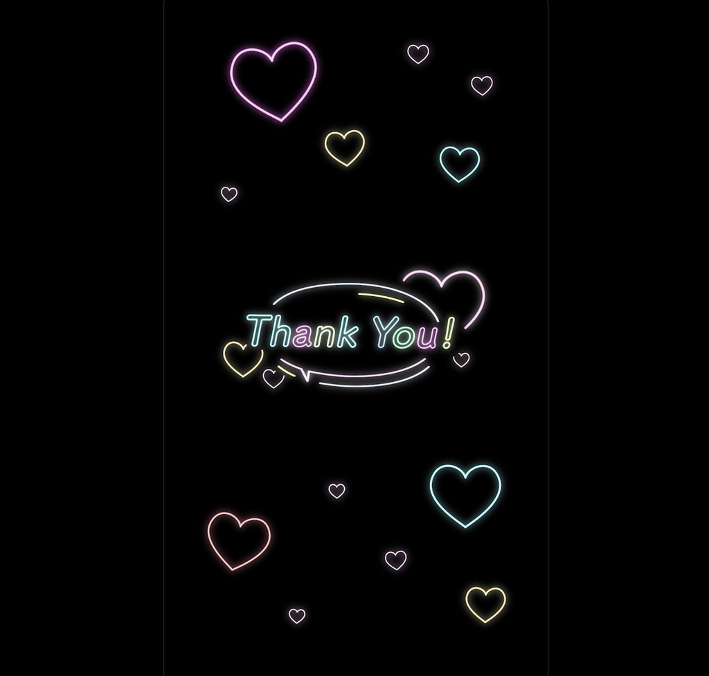 【配信素材4種】動画のエンドカードにピッタリ✨ネオン背景アニメーション(Subsvribe!、Thank you ! )