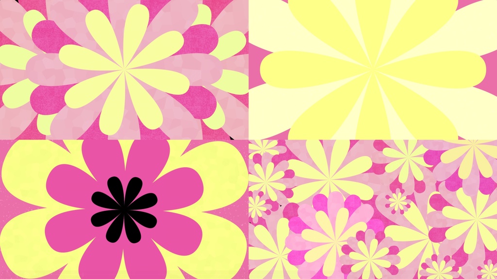 【トランジション素材】カワイイ❤️花のトランジション素材4カラー🌸