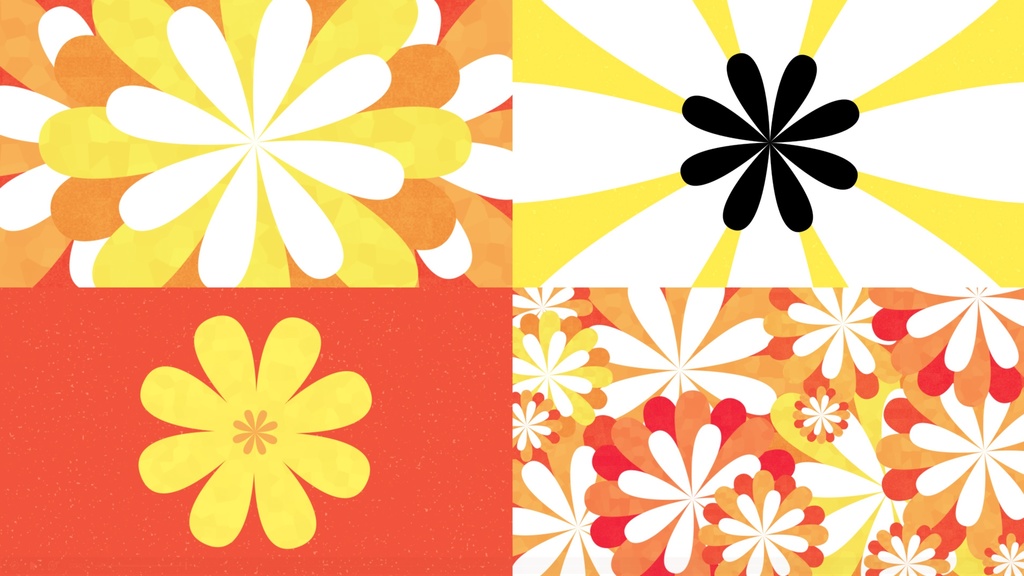 【トランジション素材】カワイイ❤️花のトランジション素材4カラー🌸