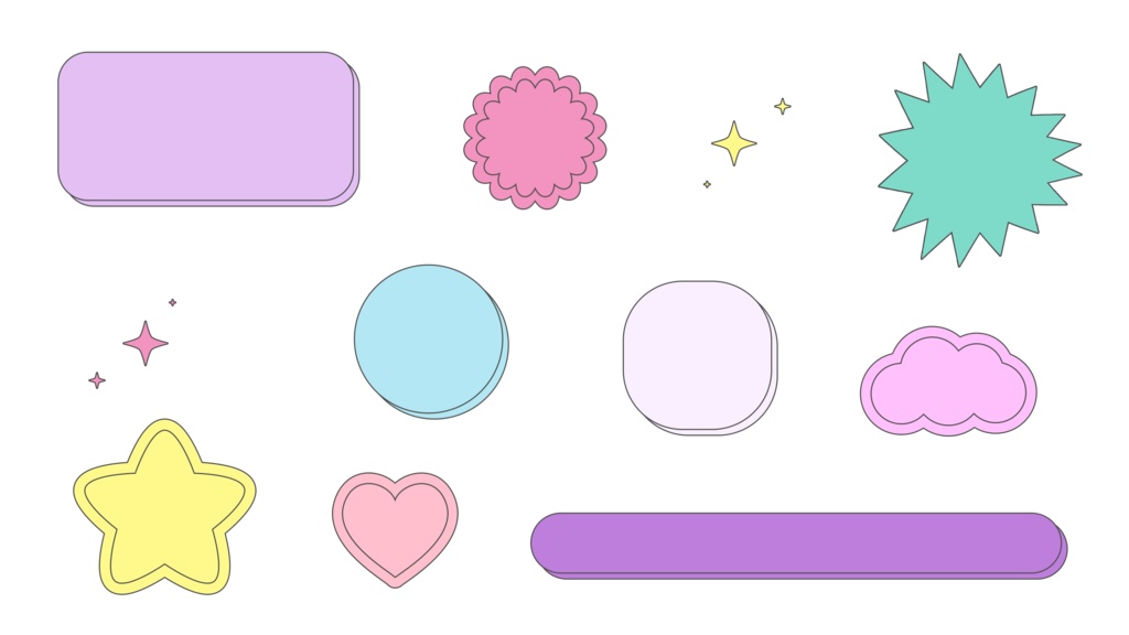 【アイコン&吹き出し素材】背景透過で使いやすい!可愛い❤️アイコンや吹き出し画像セット