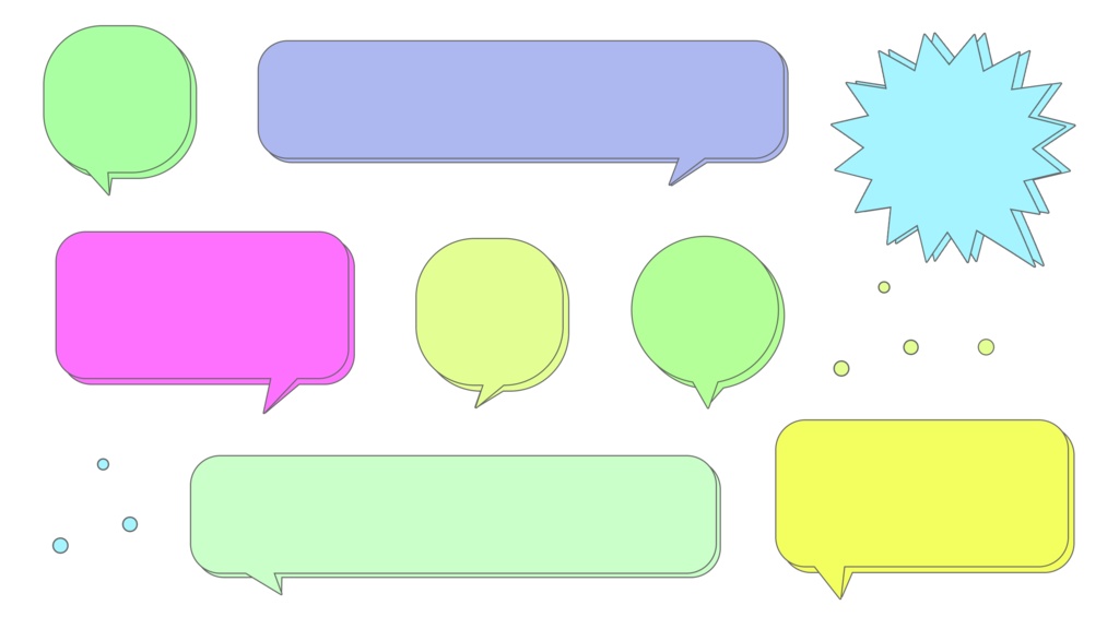 【アイコン&吹き出し素材】背景透過で使いやすい!可愛い❤️アイコンや吹き出し画像セット