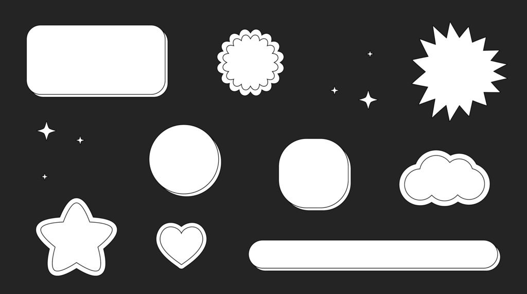 【アイコン&吹き出し素材】背景透過で使いやすい!可愛い❤️アイコンや吹き出し画像セット