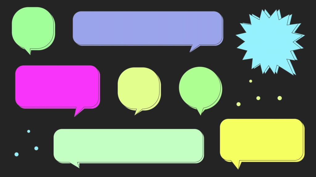 【アイコン&吹き出し素材】背景透過で使いやすい!可愛い❤️アイコンや吹き出し画像セット