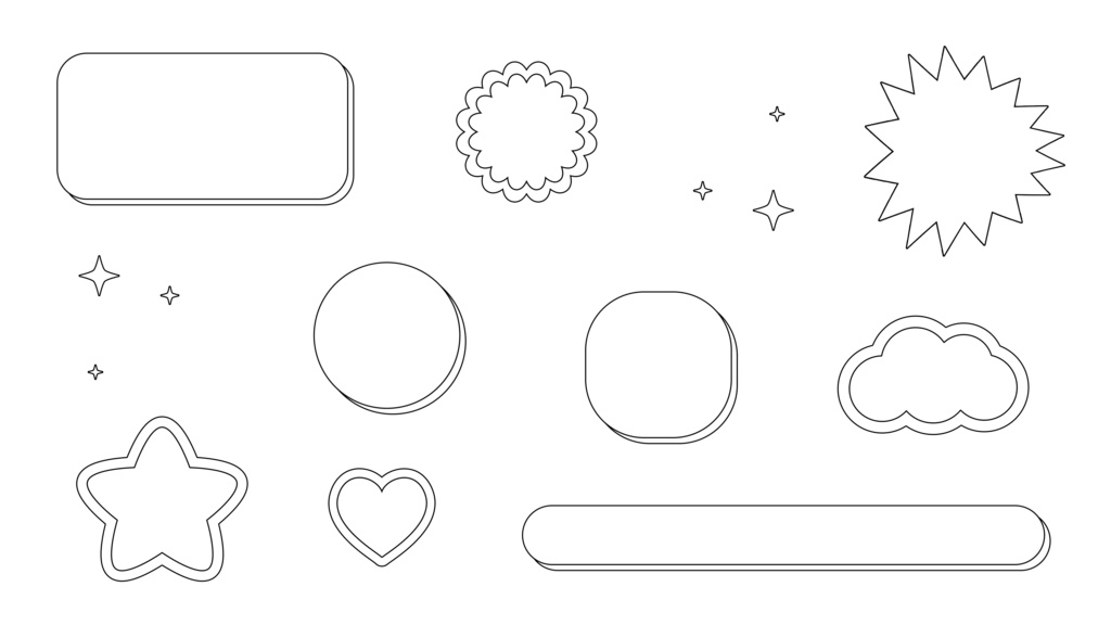 【アイコン&吹き出し素材】背景透過で使いやすい!可愛い❤️アイコンや吹き出し画像セット