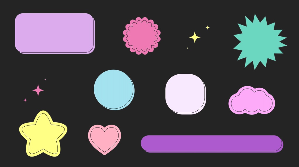 【アイコン&吹き出し素材】背景透過で使いやすい!可愛い❤️アイコンや吹き出し画像セット