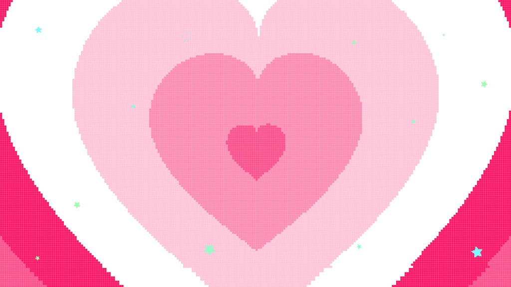 【背景素材】レトロなハートがカワイイ❤️8bitレトロゲーム風な背景壁紙