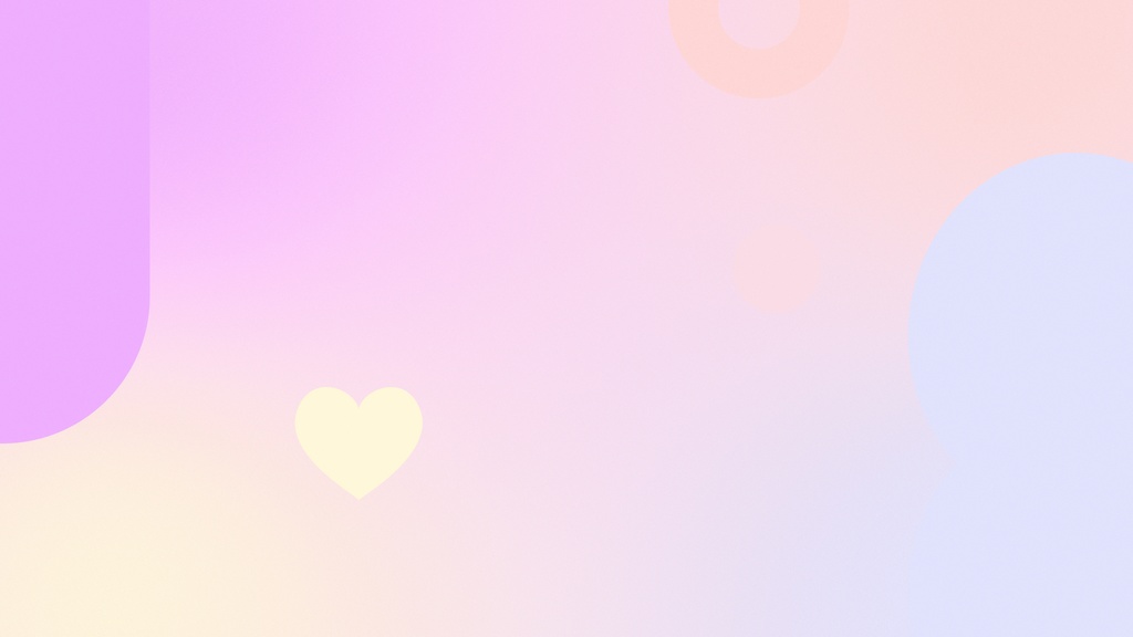 【背景素材】ハート❤️や図形のパステルカラーが美しい癒しのグラデーション壁紙