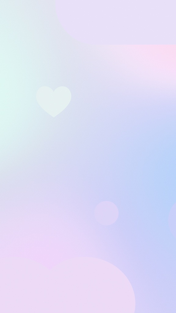 【背景素材】ハート❤️や図形のパステルカラーが美しい癒しのグラデーション壁紙