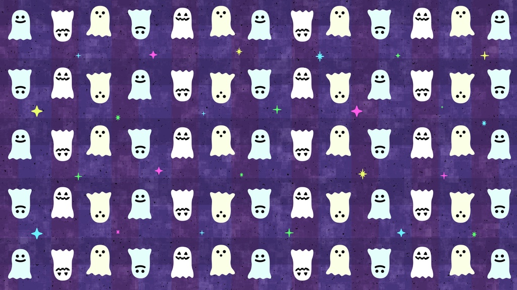 【動く背景】かわいいオバケが動く!ハロウィン🎃アニメーションループ背景👻