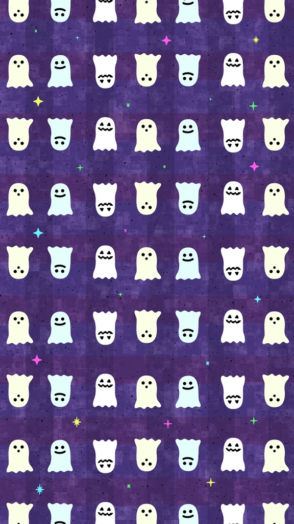 【動く背景】かわいいオバケが動く!ハロウィン🎃アニメーションループ背景👻