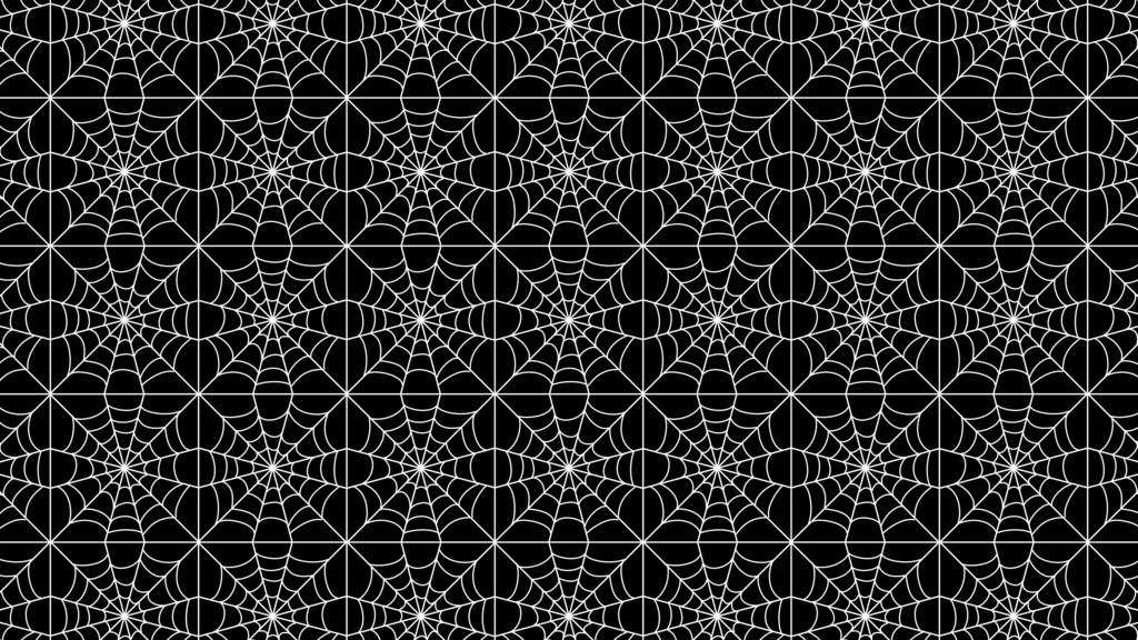【動く背景】ハロウィンにぴったり!おしゃれな蜘蛛の巣パターン🕸️アニメーションループ背景モノトーン