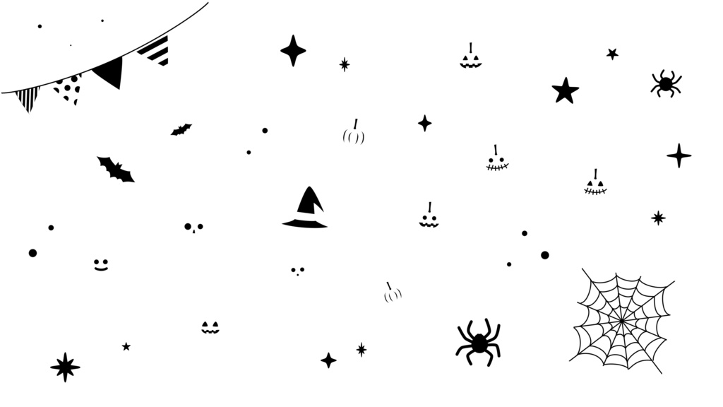 【透過イラスト素材】ハロウィンで便利な可愛いアイコン&テキストセット 背景透過PNG画像で使いやすい!