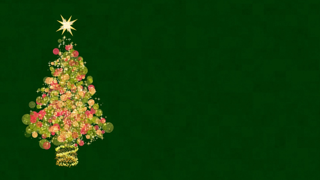 縦横4カラー&透過【ループ動画素材】幻想的な光でできたクリスマスツリーのループ背景アニメーション