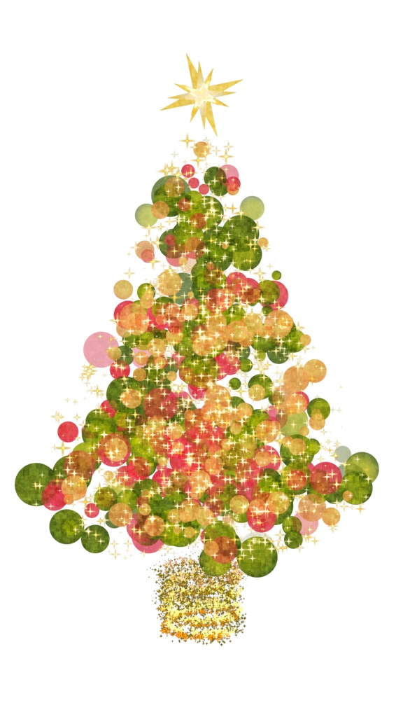 縦横4カラー&透過【ループ動画素材】幻想的な光でできたクリスマスツリーのループ背景アニメーション