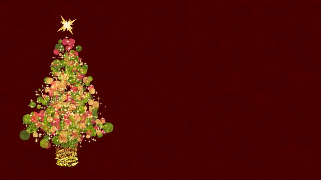 縦横4カラー&透過【ループ動画素材】幻想的な光でできたクリスマスツリーのループ背景アニメーション