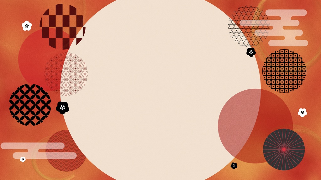【和風背景ループ6種】10秒ループ・mp4・和柄と円形がふわふわ動くアニメーション壁紙