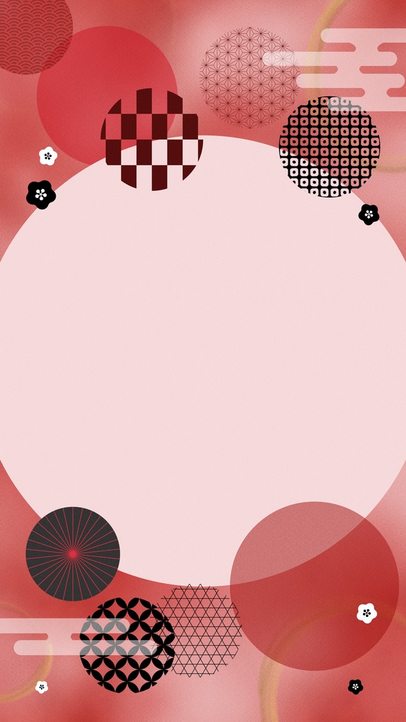 【和風背景ループ6種】10秒ループ・mp4・和柄と円形がふわふわ動くアニメーション壁紙