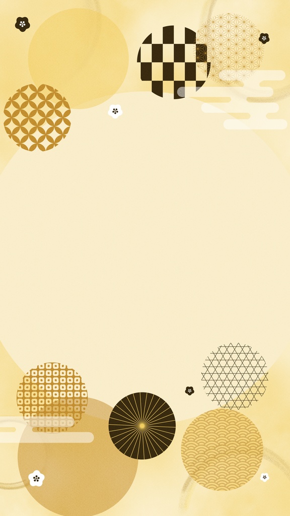 【和風背景ループ6種】10秒ループ・mp4・和柄と円形がふわふわ動くアニメーション壁紙