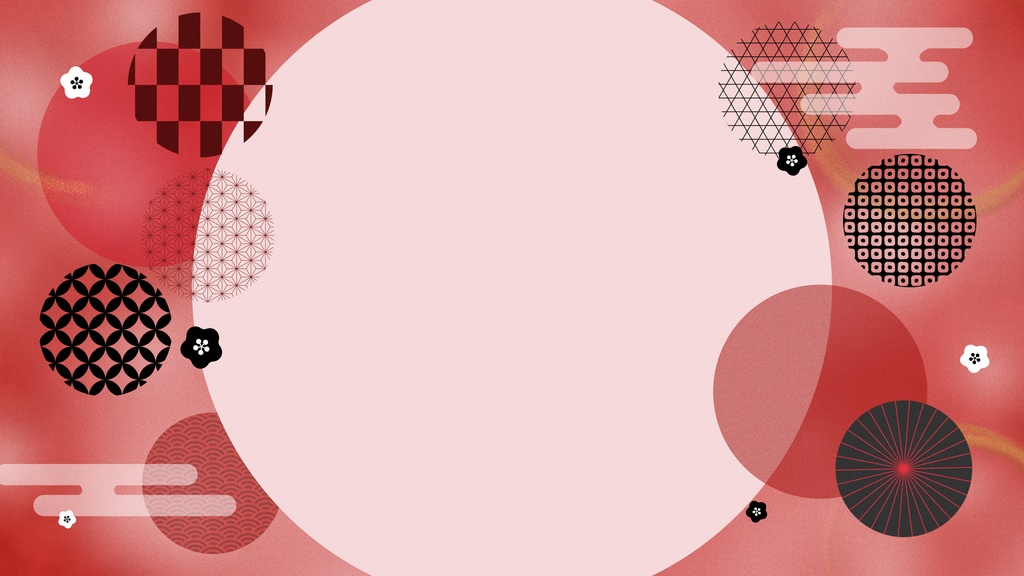 【和風背景ループ6種】10秒ループ・mp4・和柄と円形がふわふわ動くアニメーション壁紙