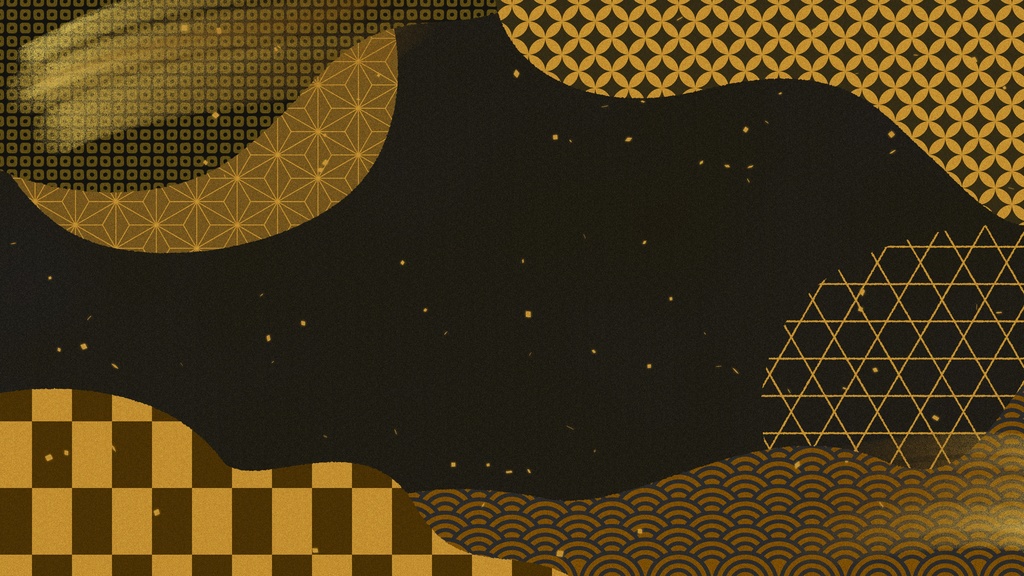 【和風ループ動画素材10種】ふにゃふにゃした形の和柄デザイン背景アニメーション・mp4・10秒ループ