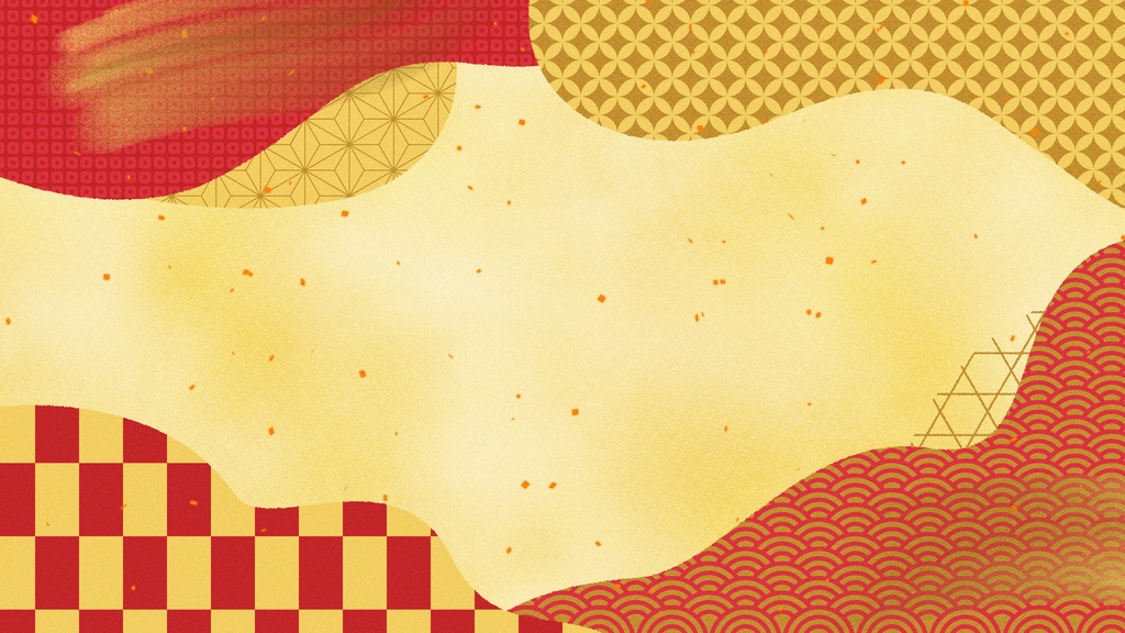 【和風ループ動画素材10種】ふにゃふにゃした形の和柄デザイン背景アニメーション・mp4・10秒ループ