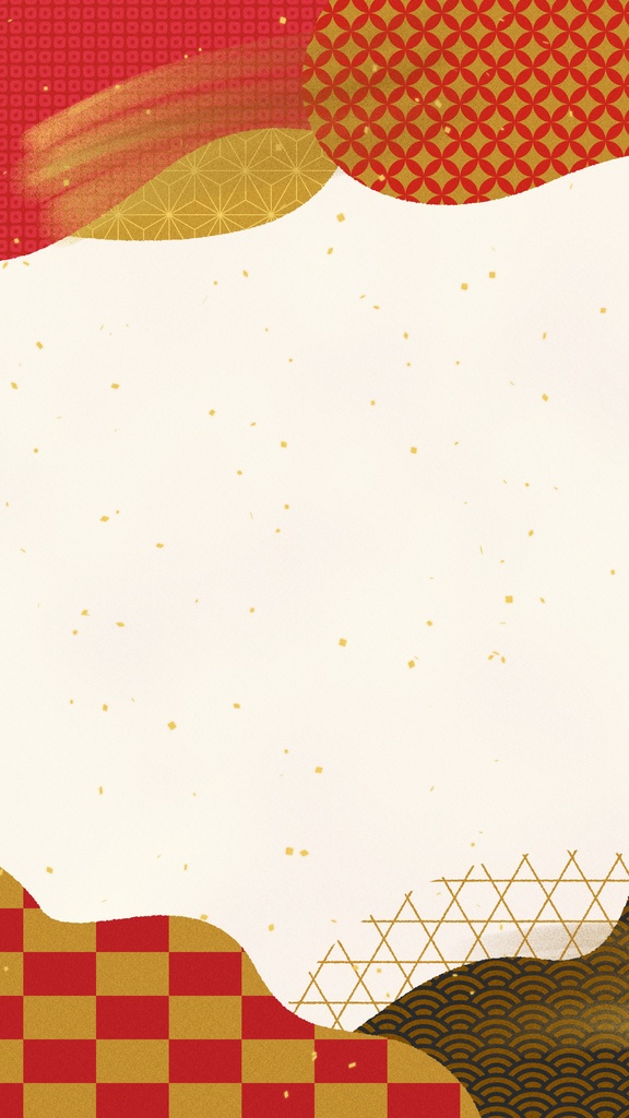 【和風ループ動画素材10種】ふにゃふにゃした形の和柄デザイン背景アニメーション・mp4・10秒ループ