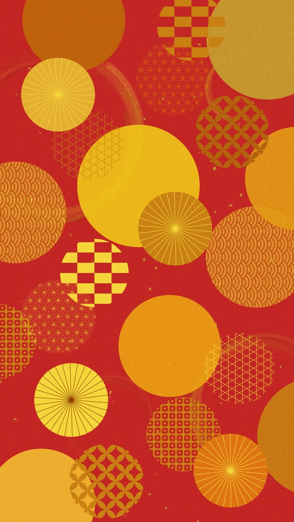 【和柄円形ループ壁紙】日本の伝統的な柄の円形ループ背景アニメーション・10秒シームレスループ・mp4