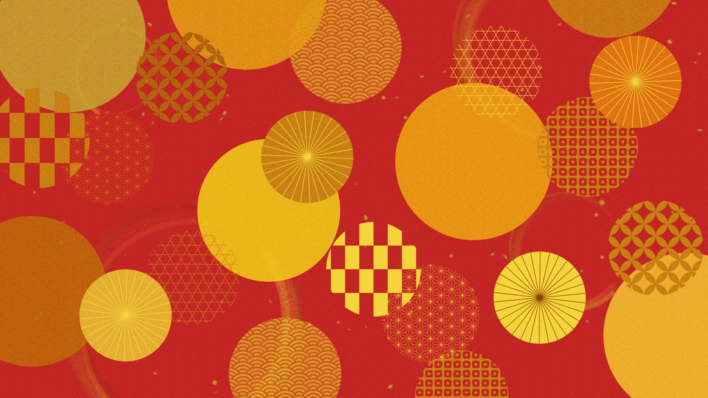 【和柄円形ループ壁紙】日本の伝統的な柄の円形ループ背景アニメーション・10秒シームレスループ・mp4