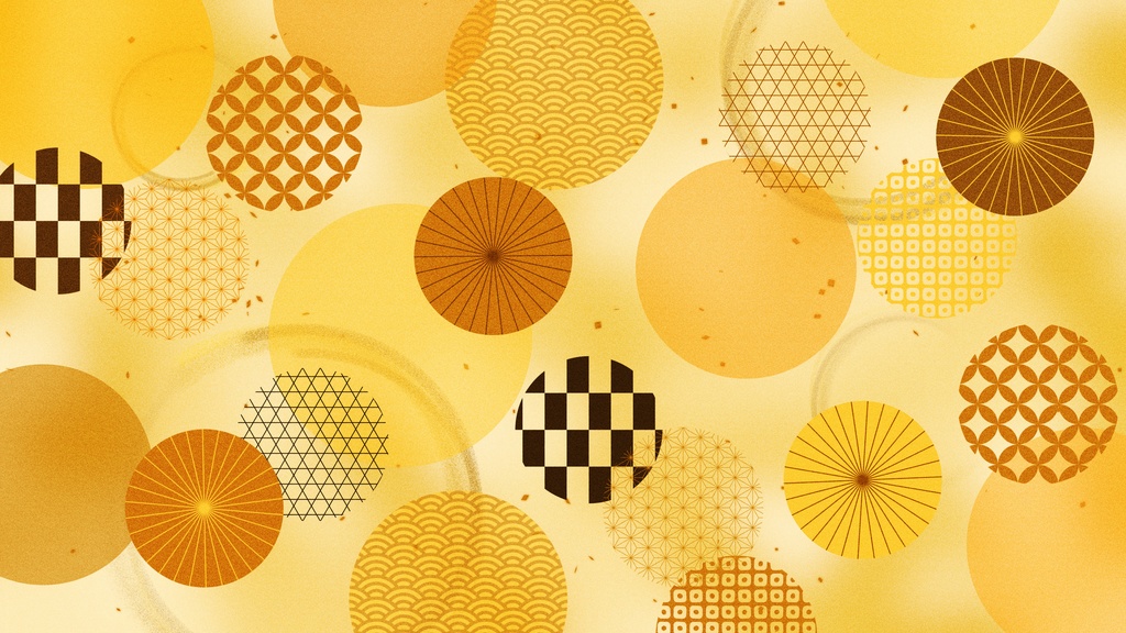 【和柄円形ループ壁紙】日本の伝統的な柄の円形ループ背景アニメーション・10秒シームレスループ・mp4