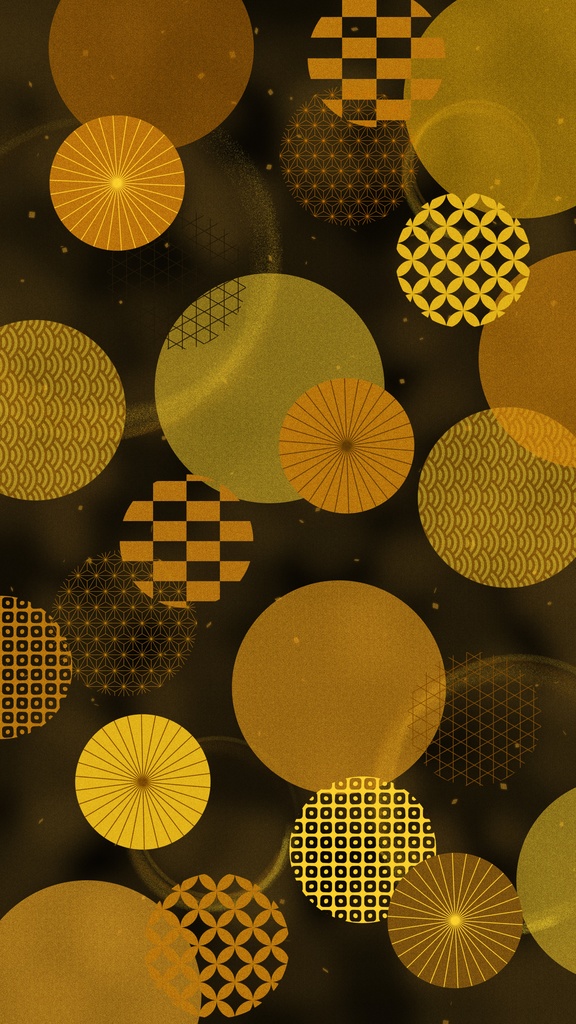 【和柄円形ループ壁紙】日本の伝統的な柄の円形ループ背景アニメーション・10秒シームレスループ・mp4