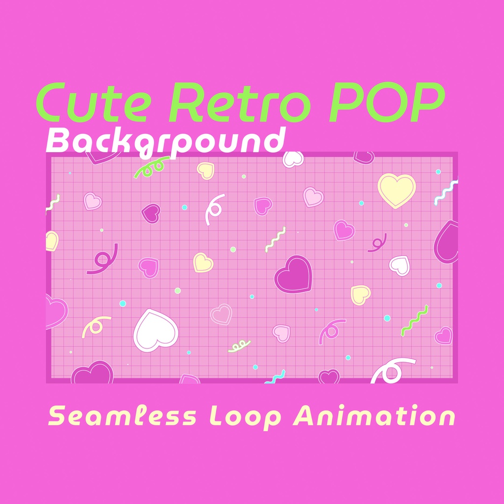 ループ背景縦横各5種！レトロPOPでかわいい❤️シームレスループ10秒アニメーション