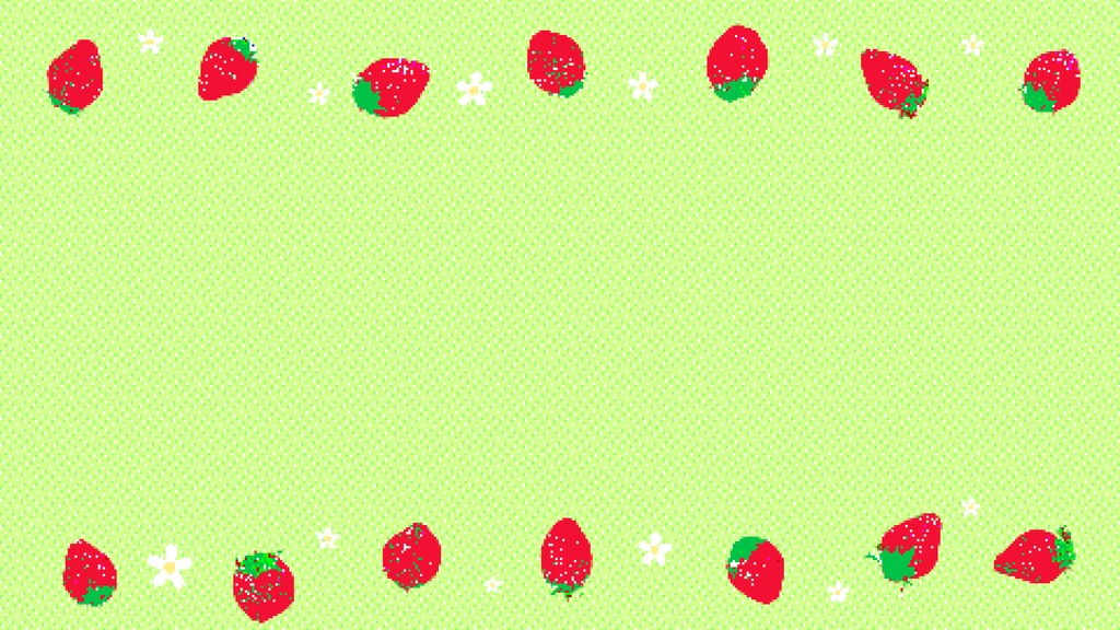 8bitレトロゲーム風🍓ドット絵いちごの背景アニメーション✨縦横サイズ・2カラー✖️3種