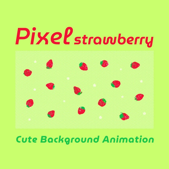 8bitレトロゲーム風🍓ドット絵いちごの背景アニメーション✨縦横サイズ・2カラー✖️3種