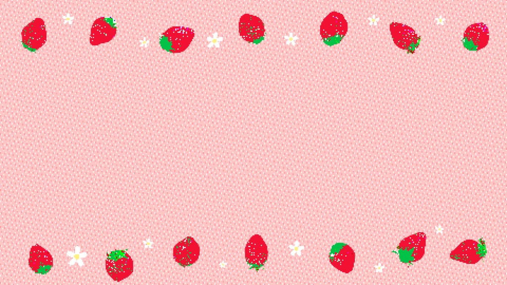 8bitレトロゲーム風🍓ドット絵いちごの背景アニメーション✨縦横サイズ・2カラー✖️3種