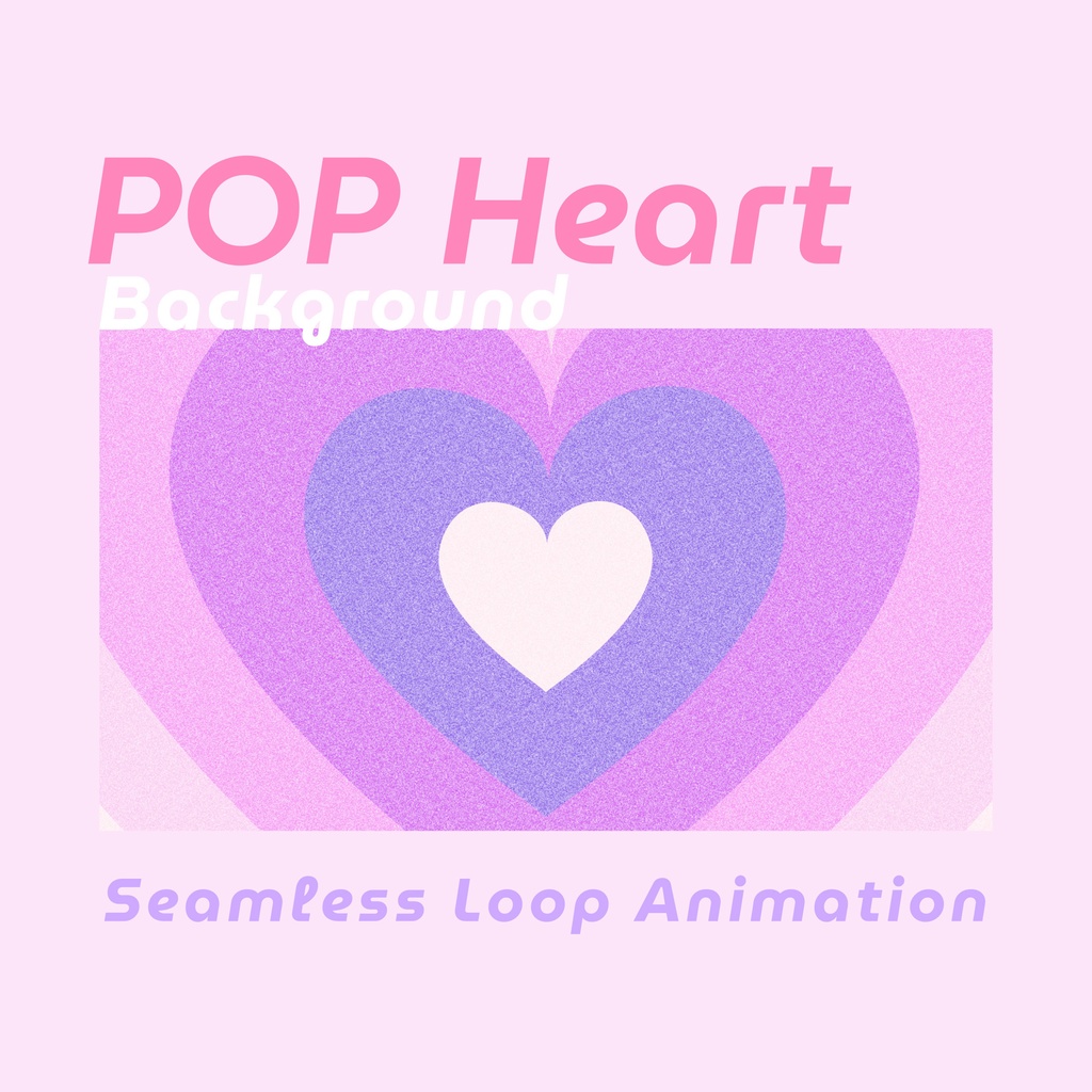 【ループ背景|配信・動画】レトロPOPで可愛い❤️ゆっくり動くハートのアニメーション・縦横各5カラー・mp4・10秒ループ