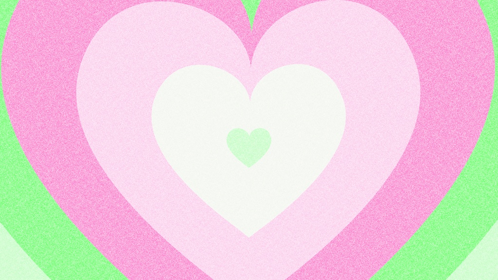 レトロPOPで可愛い❤️ハートのループ背景アニメーション・縦横各5カラー・mp4・10秒ループ