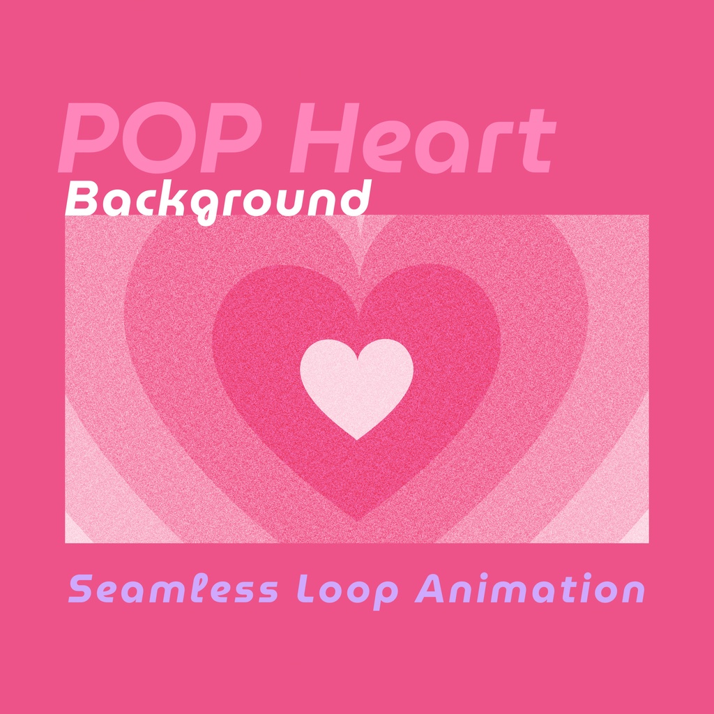 【ループ背景|配信・動画】レトロPOPで可愛い❤️ゆっくり動くハートのアニメーション・縦横各5カラー・mp4・10秒ループ