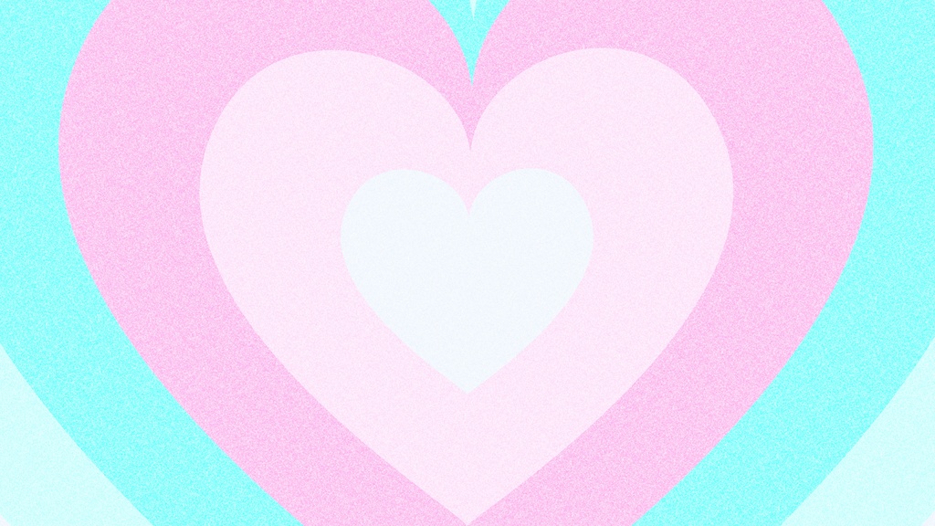 レトロPOPで可愛い❤️ハートのループ背景アニメーション・縦横各5カラー・mp4・10秒ループ