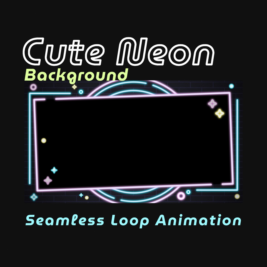 【ループ背景|配信・動画】可愛く動く✨ネオンライト風背景アニメーション12種